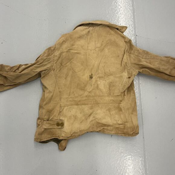 Vintage 50s Knopf Tan Canvas Distressed Workwear Jacket - Picture 4 of 5